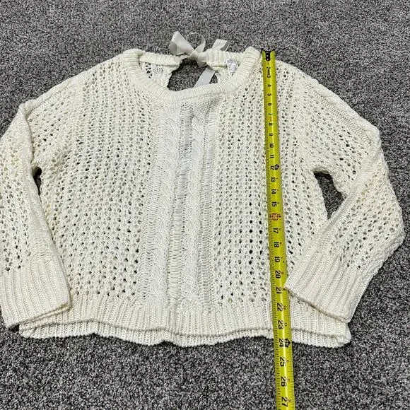 New with tags, VENUS Bow Tie Crochet Sweater, Cream, Size XL - Picture 11 of 15